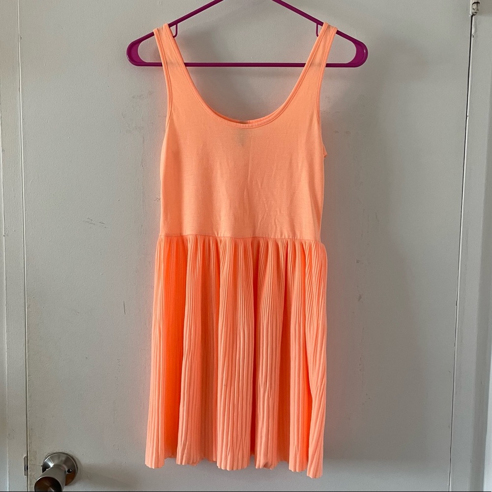 H&M Orange Pleated Dress